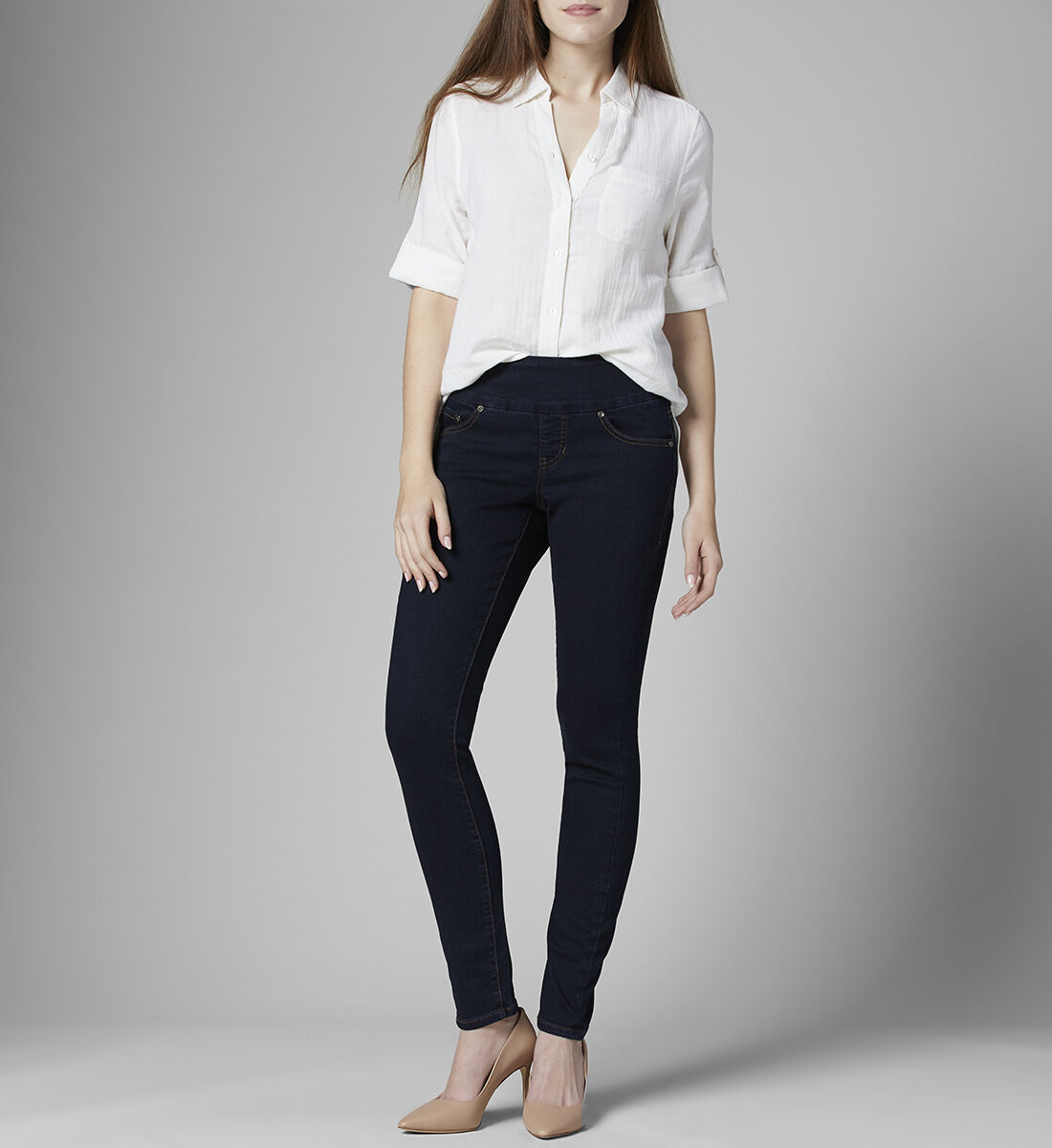 Nora Mid Rise Skinny Jeans Front